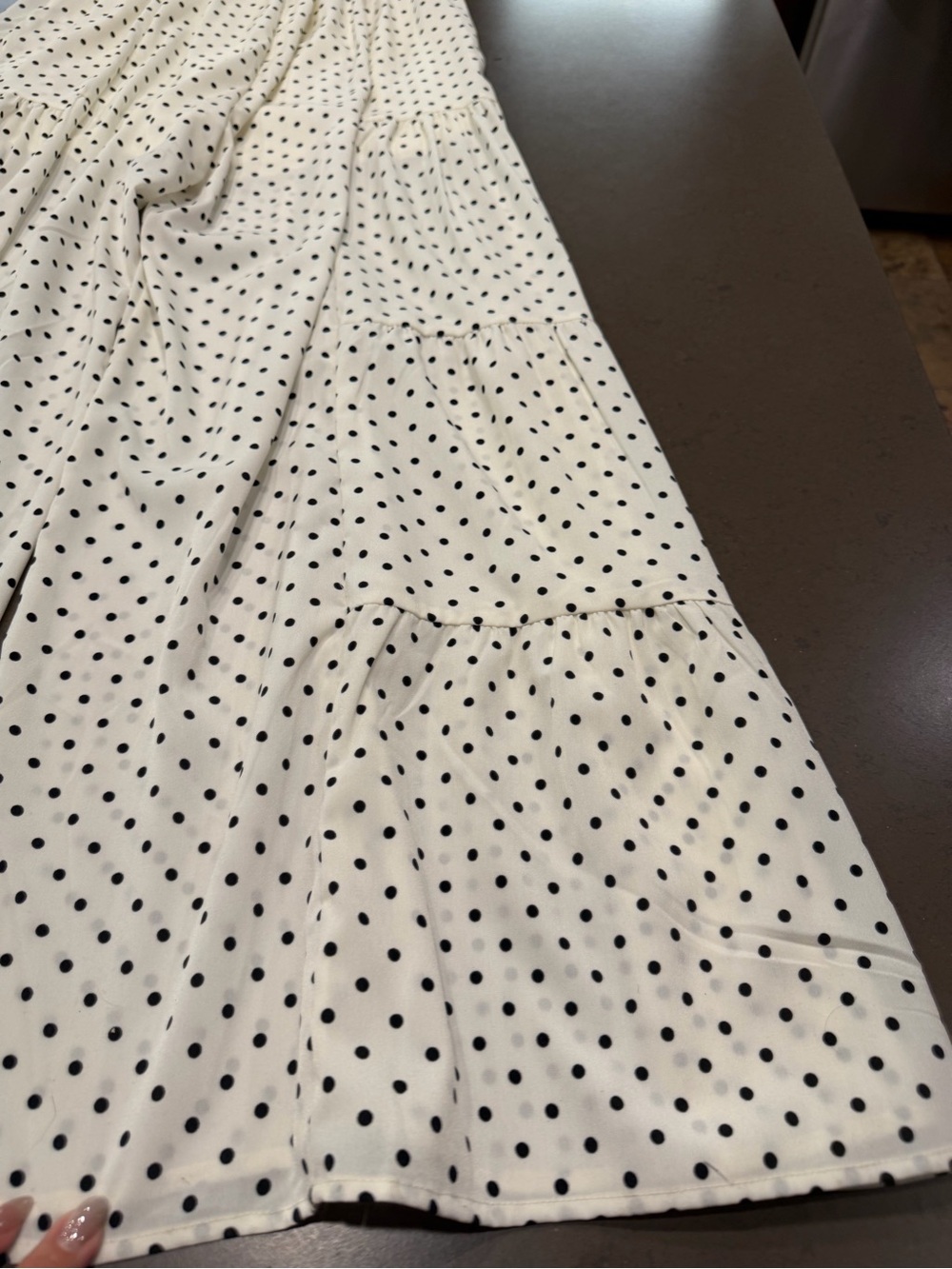 NWOT Cream Polka Dot Strapless Front Tie Jumpsuit Sz: XL - Picture 12 of 16